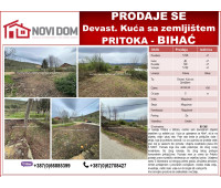 PRODAJE SE - Devastirani objekat sa zemljištem - PRITOKA - BIHAĆ